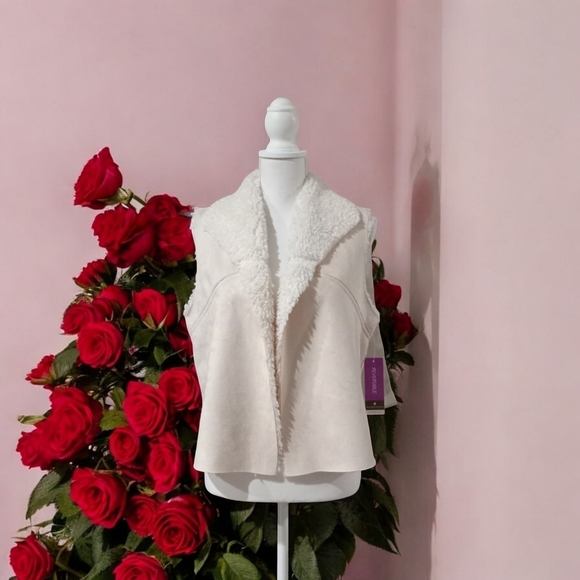 Christopher & Banks Jackets & Blazers - Christopher & Banks REVERSIBLE VEST P/M‎ IVORY NWT